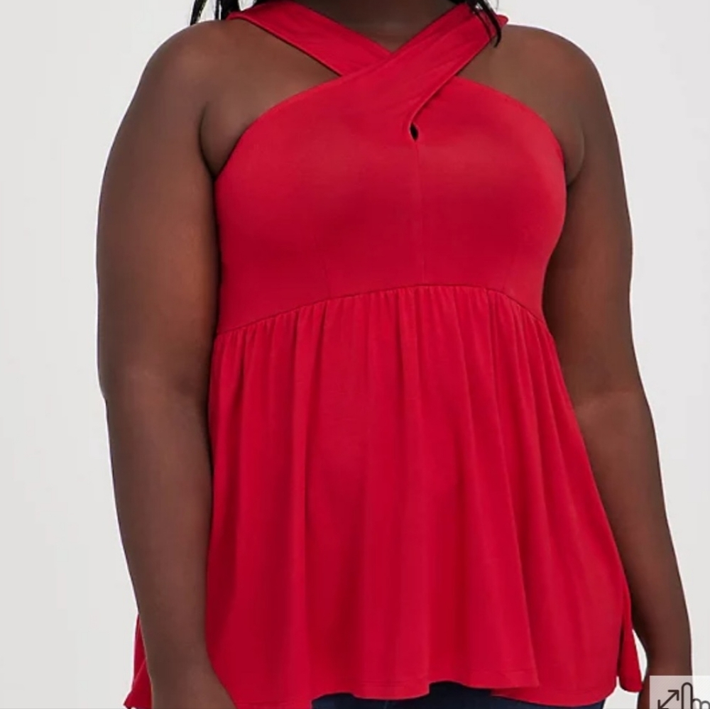 Torrid Babydoll Red Knit Tank